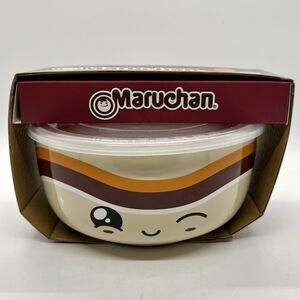 Rare HTF Maruchan Ramen Ceramic Bento Box Bundle W/ Cutlery & Sticker Kawaii